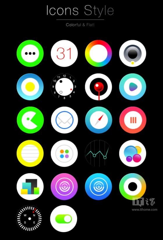 苹果iOS7概念设计：扁扁圆圆的App图标